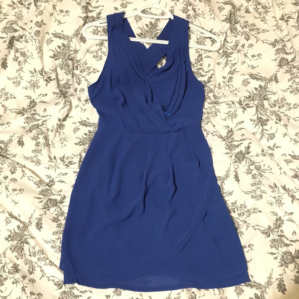 Forever21 Royal Blue Criss Cross Tulip Dress